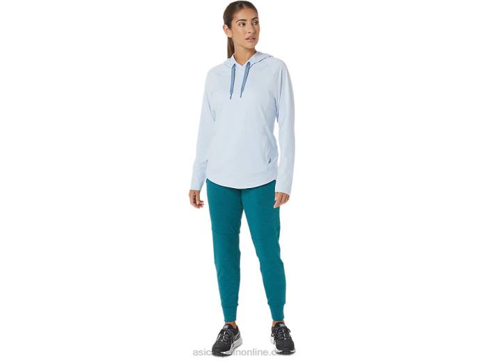sudadera con capucha de tecnología para mujer Asics 4L682767 cielo suave tinte espacial