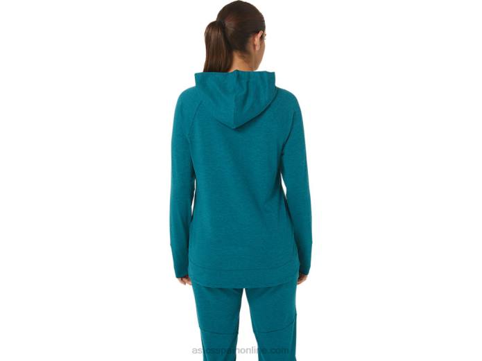 sudadera con capucha de tecnología para mujer Asics 4L682820 tinte espacial de pino terciopelo