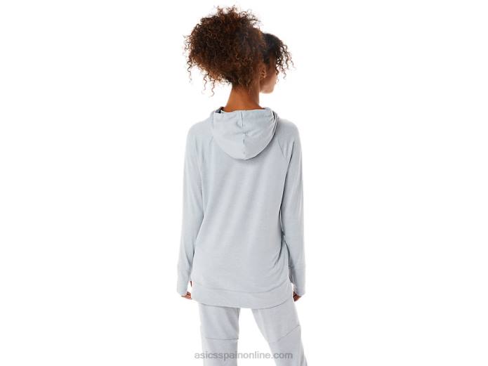 sudadera con capucha de tecnología para mujer Asics 4L683289 tinte espacial gris piedmont/salvia