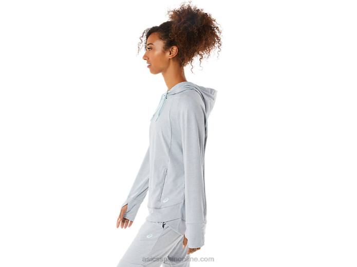 sudadera con capucha de tecnología para mujer Asics 4L683289 tinte espacial gris piedmont/salvia