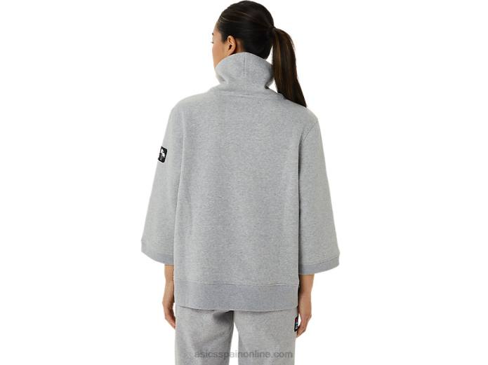 sudadera con capucha de vellón Sunday para mujer Asics 4L683308 brezo gris claro