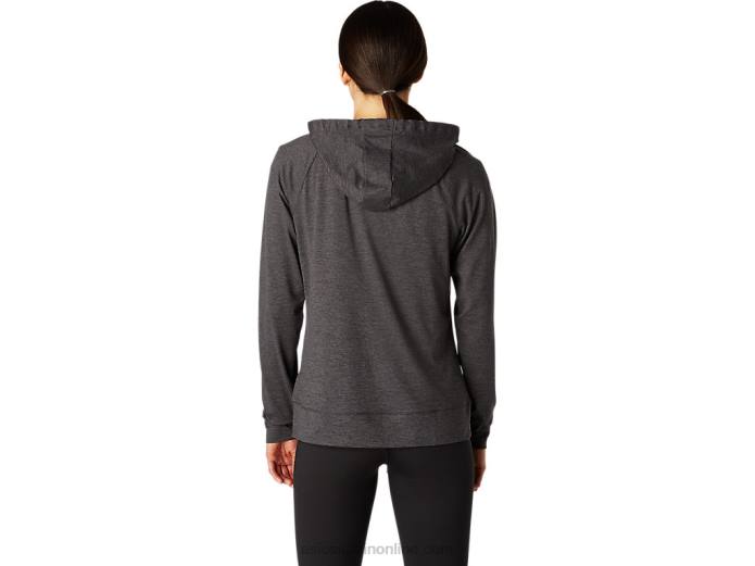 sudadera con capucha técnica con cremallera completa para mujer Asics 4L684097 brezo gris oscuro