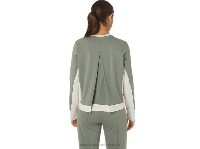 top acampanado reutilizado para mujer Asics 4L682777 verde liquen/abedul