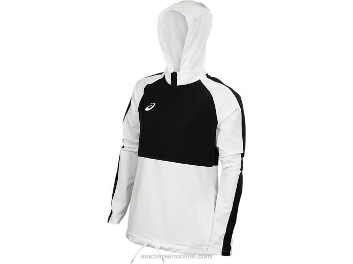 top de chándal de tejido elástico para mujer Asics 4L684086 equipo blanco/equipo negro