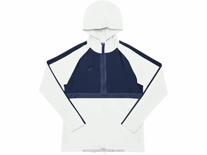 top de chándal de tejido elástico para mujer Asics 4L684089 equipo azul marino/equipo blanco