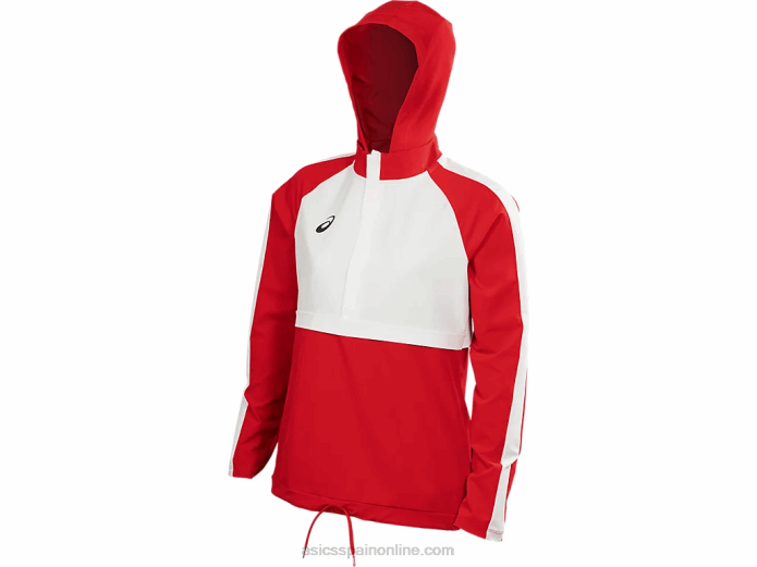 top de chándal de tejido elástico para mujer Asics 4L684090 equipo rojo/equipo blanco