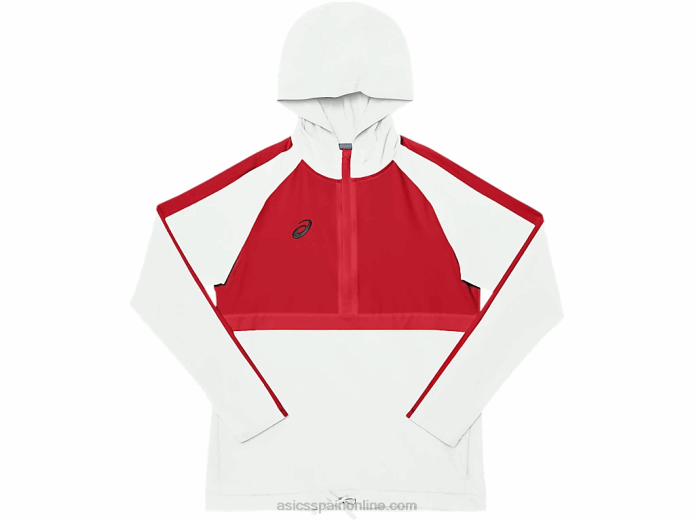 top de chándal de tejido elástico para mujer Asics 4L684090 equipo rojo/equipo blanco