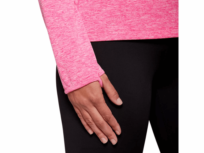 top dorai con cremallera de un cuarto para mujer Asics 4L684206 brezo rosa brillante