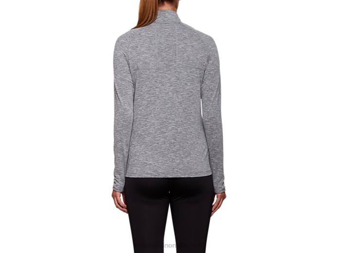 top dorai con cremallera de un cuarto para mujer Asics 4L684207 brezo gris oscuro