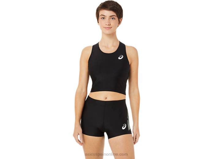 camiseta con sujetador de atletismo para mujer Asics 4L683395 rendimiento negro