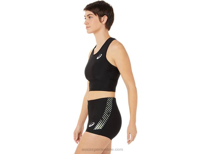 camiseta con sujetador de atletismo para mujer Asics 4L683395 rendimiento negro
