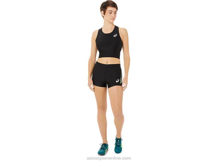 camiseta con sujetador de atletismo para mujer Asics 4L683395 rendimiento negro