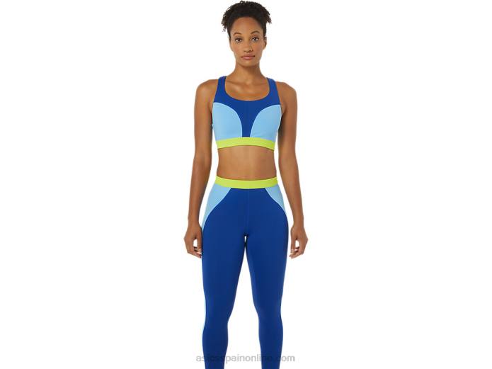 el nuevo sujetador fuerte reutilizado para mujer Asics 4L683842 azul/cielo ártico/gecko verde