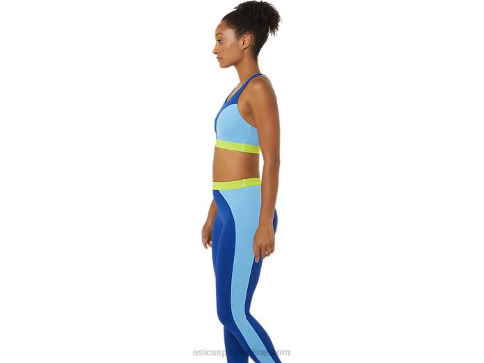 el nuevo sujetador fuerte reutilizado para mujer Asics 4L683842 azul/cielo ártico/gecko verde