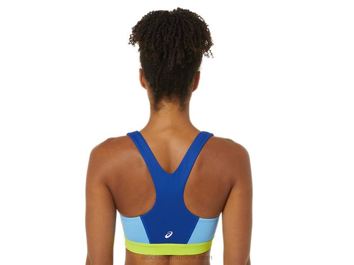 el nuevo sujetador fuerte reutilizado para mujer Asics 4L683842 azul/cielo ártico/gecko verde