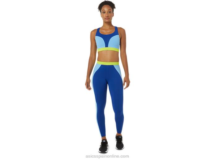 el nuevo sujetador fuerte reutilizado para mujer Asics 4L683842 azul/cielo ártico/gecko verde