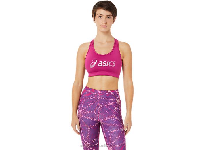 sujetador con logo de sakura para mujer Asics 4L683459 rojo fucsia