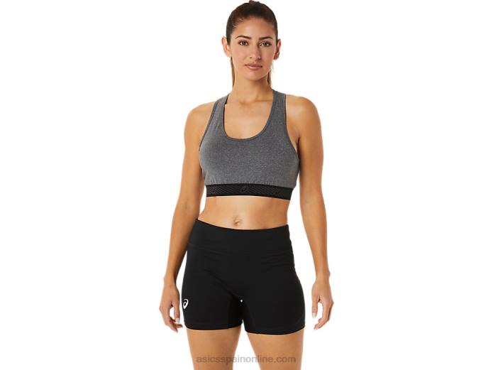 sujetador con relleno circuit ii para mujer Asics 4L682885 jaspeado gris oscuro/negro