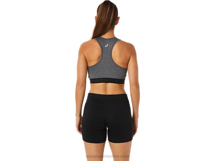 sujetador con relleno circuit ii para mujer Asics 4L682885 jaspeado gris oscuro/negro