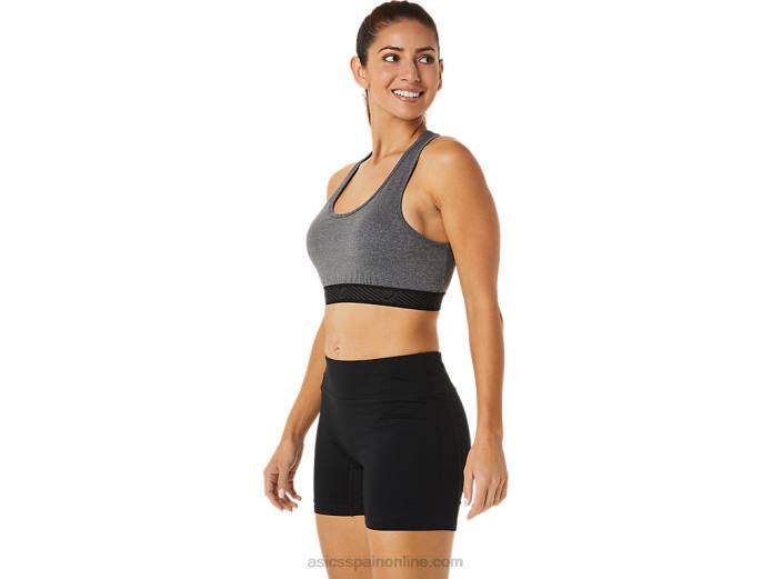 sujetador con relleno circuit ii para mujer Asics 4L682885 jaspeado gris oscuro/negro
