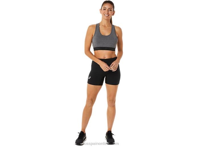 sujetador con relleno circuit ii para mujer Asics 4L682885 jaspeado gris oscuro/negro