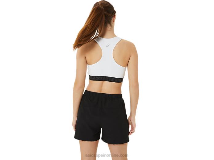 sujetador con relleno circuit ii para mujer Asics 4L682953 blanco brillante/negro