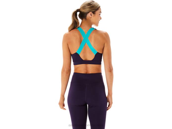 sujetador con tiras cruzadas en la espalda para mujer Asics 4L682955 sombra de noche