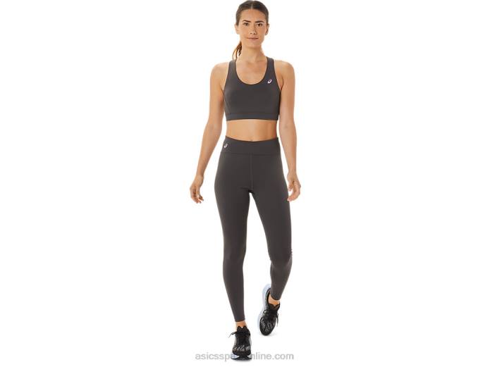 sujetador con tiras cruzadas en la espalda para mujer Asics 4L682956 gris obsidiana