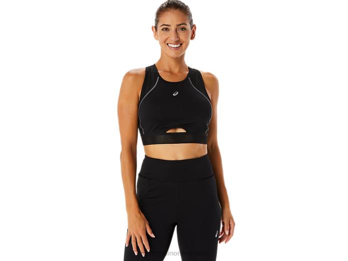 sujetador deportivo con paneles de malla para mujer Asics 4L682303 rendimiento negro
