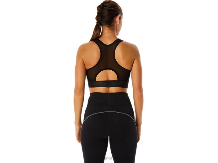 sujetador deportivo con paneles de malla para mujer Asics 4L682303 rendimiento negro