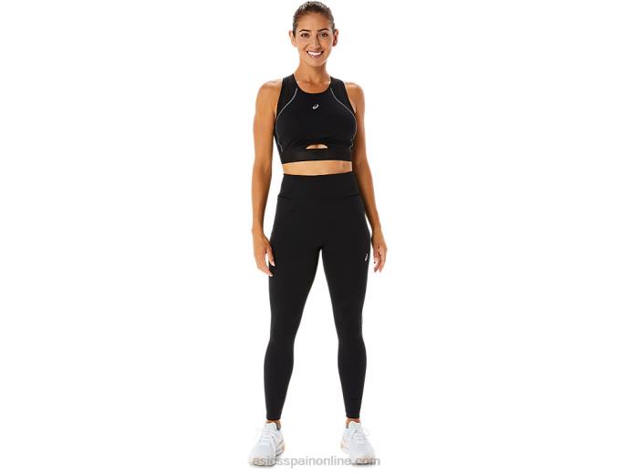 sujetador deportivo con paneles de malla para mujer Asics 4L682303 rendimiento negro