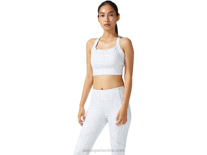 sujetador estampado new strong 92 para mujer Asics 4L683776 impresión en blanco brillante