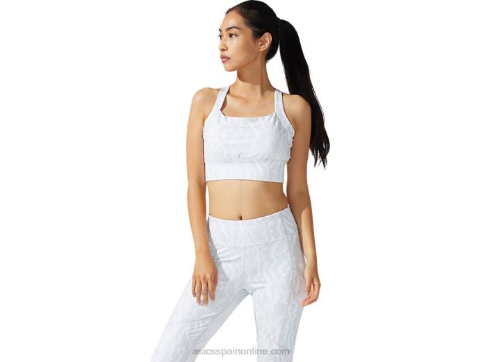 sujetador estampado new strong 92 para mujer Asics 4L683776 impresión en blanco brillante
