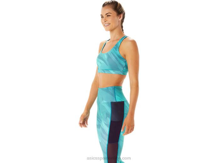 sujetador gráfico de entrenamiento para mujer Asics 4L682926 pino brumoso
