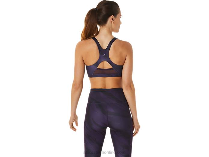 sujetador gráfico de entrenamiento para mujer Asics 4L682927 sombra de noche