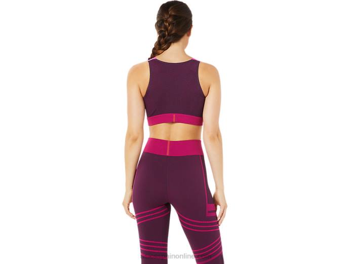 sujetador sin costuras de mujer Asics 4L683512 ciruela profunda
