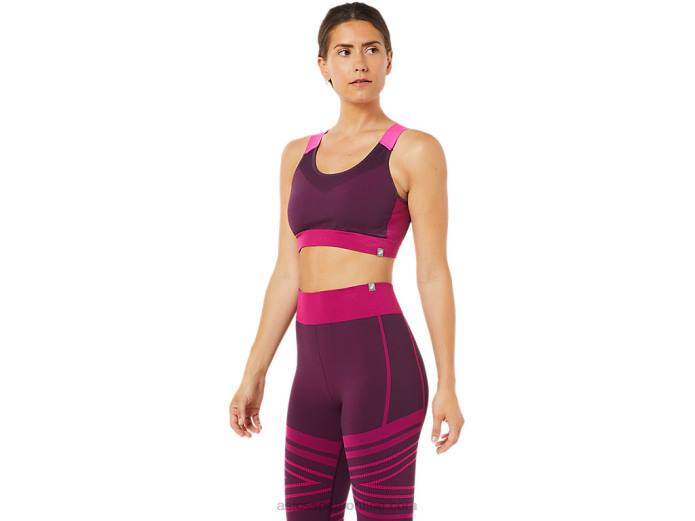 sujetador sin costuras de mujer Asics 4L683512 ciruela profunda