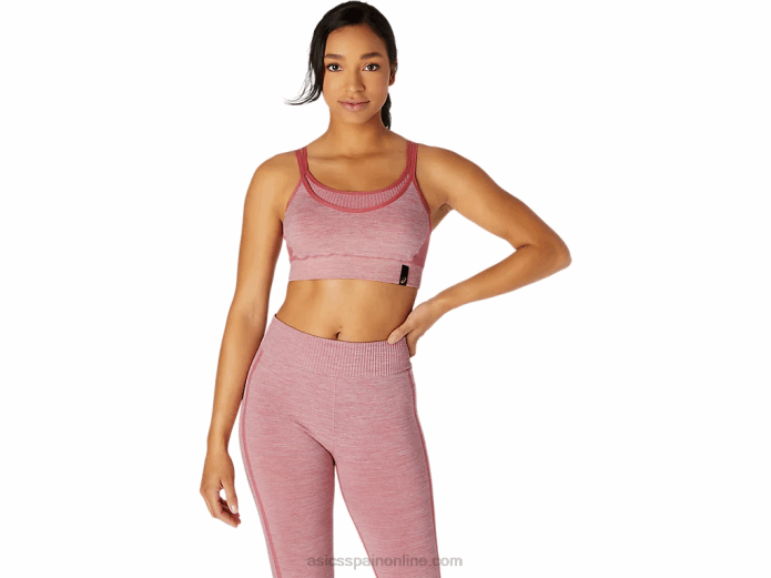 sujetador sin costuras reversible mujer Asics 4L683664 rosa ahumado
