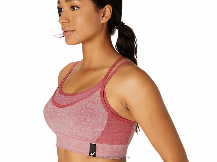 sujetador sin costuras reversible mujer Asics 4L683664 rosa ahumado