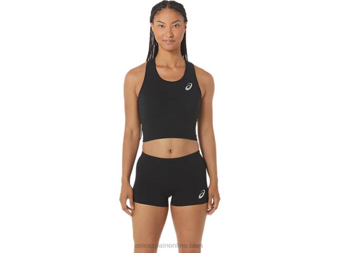 top corto de chándal para mujer Asics 4L682312 rendimiento negro
