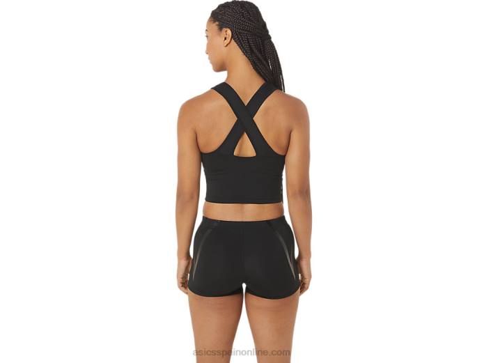 top corto de chándal para mujer Asics 4L682312 rendimiento negro