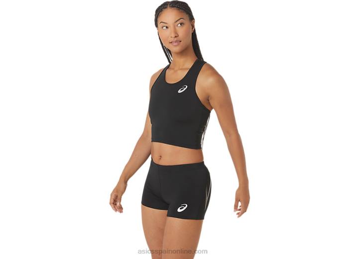 top corto de chándal para mujer Asics 4L682312 rendimiento negro
