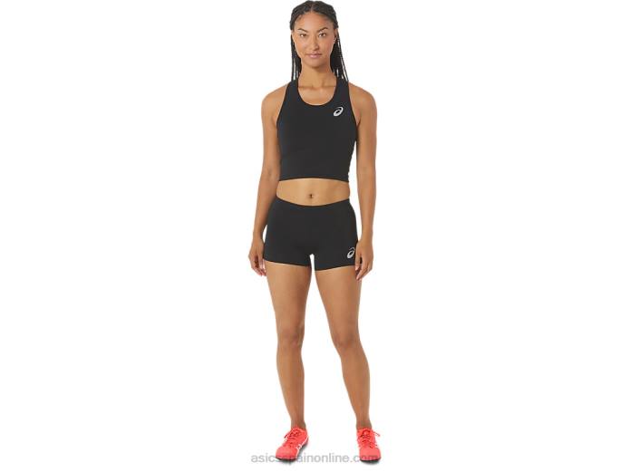 top corto de chándal para mujer Asics 4L682312 rendimiento negro
