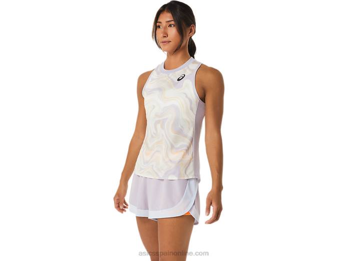 Camiseta sin mangas con gráfico Match para mujer Asics 4L682521 violeta anochecer