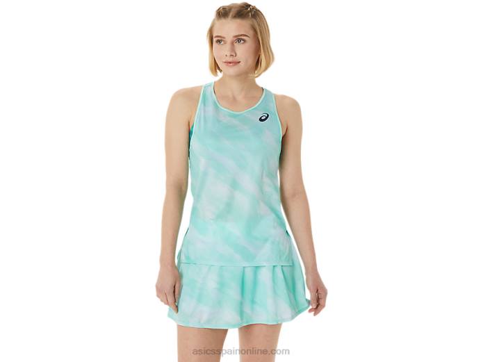 Camiseta sin mangas con gráfico Match para mujer Asics 4L683065 hielo fresco