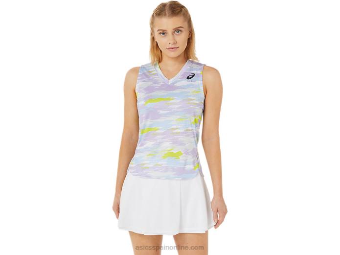 Camiseta sin mangas con gráfico Match para mujer Asics 4L683494 murasaki