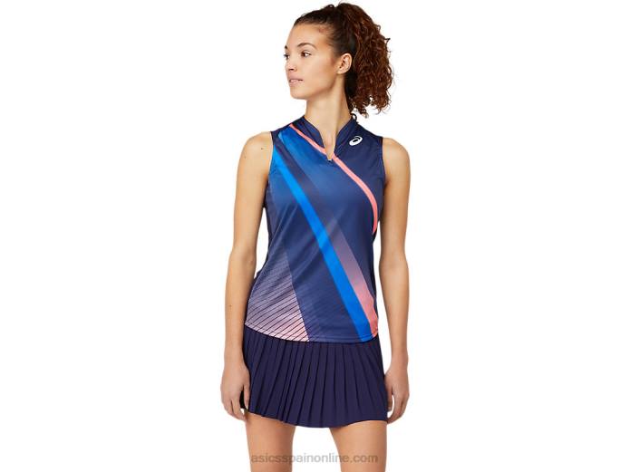 Camiseta sin mangas con gráfico Match para mujer Asics 4L683862 chaquetón