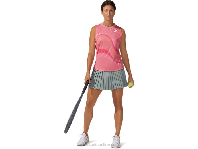Camiseta sin mangas con gráfico Match para mujer Asics 4L683933 pétalo de durazno