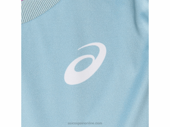 Camiseta sin mangas con gráfico Match para mujer Asics 4L684045 humo azul