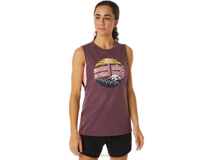 Camiseta sin mangas de montaña para mujer. Asics 4L682832 Brezo profundo de Marte